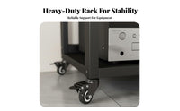 1 Piece Amplifier Stand Heavy Duty Audio Rack Steel Frame Rolling Equipment Stand Stable Multi-tier Storage Suitable for Audiophiles Home Theater Living Room