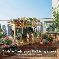 2-Tier Rolling Planter Shelf Movable with Wheels 2-Tier Rolling Plant Cart