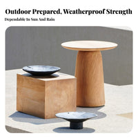 Waterresistant Small Round Accent Table sunlight-resistant Round Tripod Table Nordic Design outsidedoor Furniture Weather Resistant for Apartment Dwellers, Decor lovers, Balcony, Garden, Living Room, Backyard