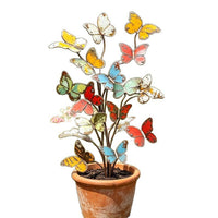 跨境3D Multicolored Metal Butterfly Garden Stake彩色蝴蝶插牌