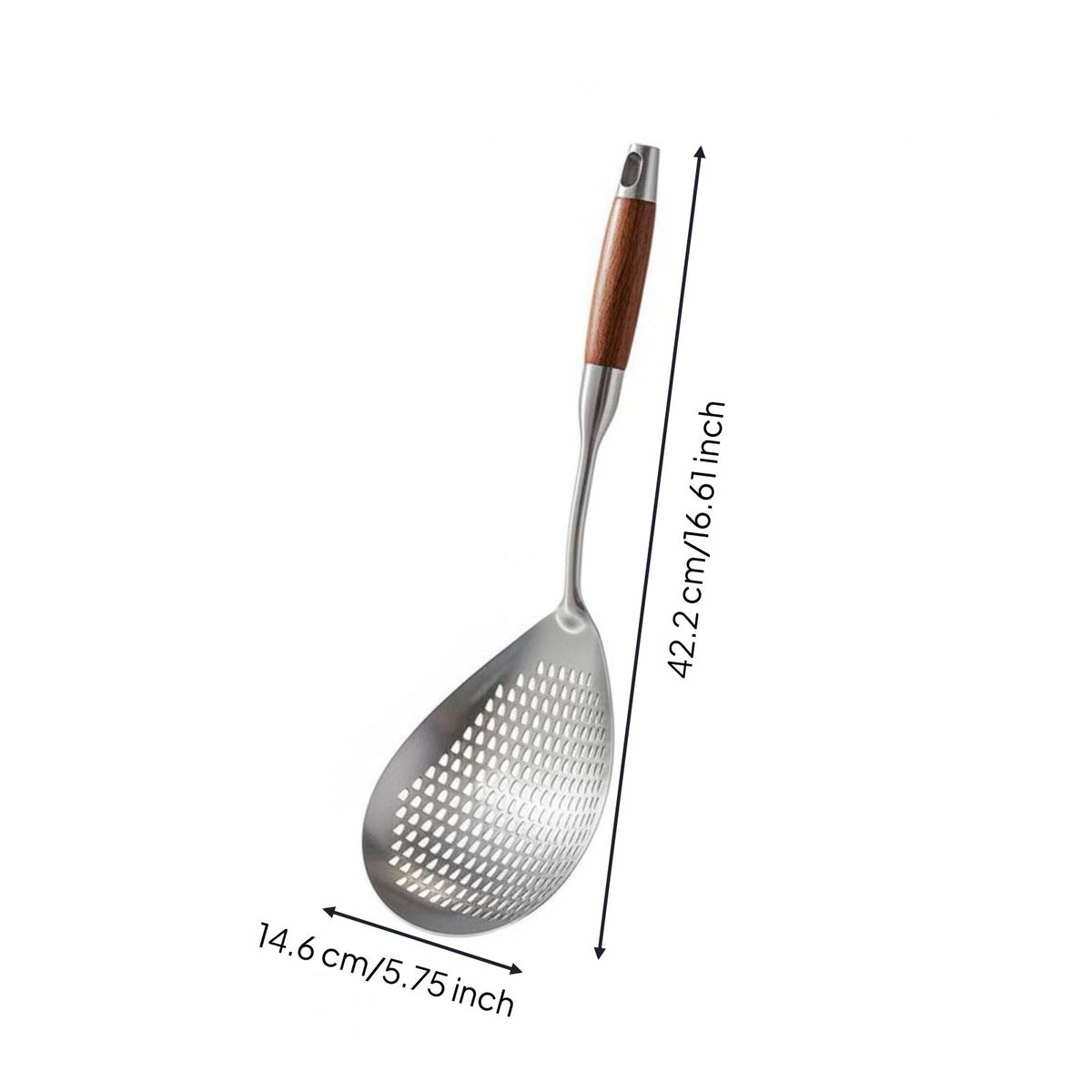 Long Handle Skimmer Ladle Easy to Drain Mesh Draining Spoon Heat-Resistant