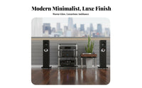 High-Fidelity Amplifier Stand Stainless Steel Columns Annealed Glass Stereo Cabinet High Load Capacity Shock-Absorbing Component Rack for Audiophiles