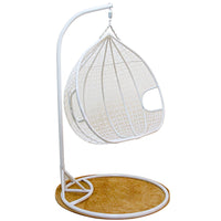 Double Woven Rattan Swing Chair for Balcony, Indoor/Outdoor Hanging Basket Chair