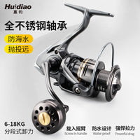 Huidiao Spinning Reel with Stainless Steel Bearings, 18KG Drag, Saltwater Resistant