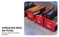 Industrial Booth Dining Set Upholstered Comfort Table with Matching Seats Durable Construction Commercial Furniture for Cafe Proprietors, Bars, Diners