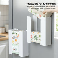 Dorm Room Tissue Box Holders for Home Organization, Refrigerator Side Paper Towel Organizer for Small Spaces, Split Design Mount