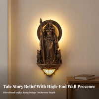 Mythological Sculptural Wall Sconce Antique Bronze Resin Wall Sconce Gothic Lamp Elegant for Collectors