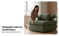 Corduroy Block Sofa Minimalist aesthetic sectional Seating open Combination Lowheight for Homeowners, Lounge Area