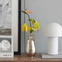 Imported Aluminum Vase in Silver Hammered Finish