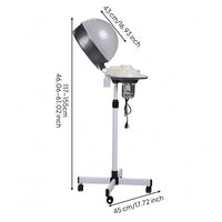 Height Adjustable Hooded Hair Steamer Wheeled Base Standing Hair Steamer Timer Switch Beauty Equipment Transparent Water Cup