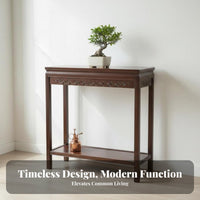 Carved Pedestal Traditional Design Oriental Flower Stool Sturdy Construction Small-Sized Size for Collectors, Homeowners