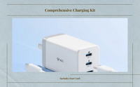 GaN Fast Charging Adapter, PD 30W, Type-C, Home & Travel