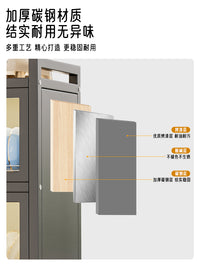 厨房多功能置物架子多层台置式碗盘沥水架碗架家用碗柜碗筷收纳盒 〓〓【白色】两层*防尘防鼠带沥水盘+刀架筷筒