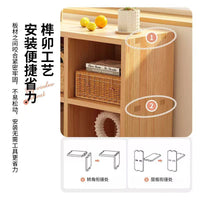 Solid Wood TV Cabinet and Bookshelf Combination with Storage Cubes
