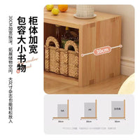 Solid Wood TV Cabinet and Bookshelf Combination with Storage Cubes