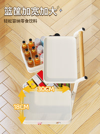 小推车置物架可移动家用客厅高颜值零食水果厨房蔬菜落地收纳架子 热卖款❤【奶油白】五层小推车 长30*宽19*高79 ⭐️限时送可爱磁吸贴*9