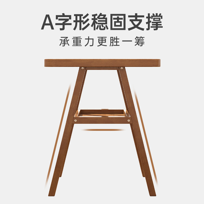 实木阳台茶桌椅组合简约小户型家用小茶桌户外休闲网红藤椅三件套 【橡木椅胡桃色52*45*80cm】 组装