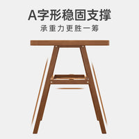 实木阳台茶桌椅组合简约小户型家用小茶桌户外休闲网红藤椅三件套 【橡木椅胡桃色52*45*80cm】 组装