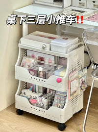 学生宿舍改造好物大学上床下桌置物架空间利用神器书桌用品大全的 【鞋架】三层-带滑轮【可放6双鞋子】 1层