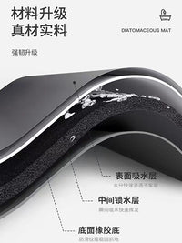 卡通浴室洗澡硅藻泥软垫卫生间吸水防滑脚垫可爱速干地垫卫浴家用 40cm×60cm【瞬间吸水】 GZN-歪头伸懒腰小猫