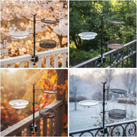 Bird Feeder Stand with Clamp Outdoor Feeding Station Metal for Patio