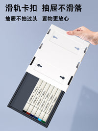 桌下隐形抽屉式桌面收纳盒办公文具置物架书桌工位隐藏神器磨砂小 磨砂透白 单个装