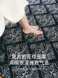 MUFEN 复古客厅地毯卧室床边毯不规则异形沙发茶几高级仿羊绒地垫 文艺花园【不规则-厚款】-10 100*140cm（最宽处）