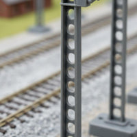 12 Pieces Catenary Mast Electrified Catenary Pole Realistic Railway Pole with Electrified-Wire-Wire Arm for Collectors, Dioramas