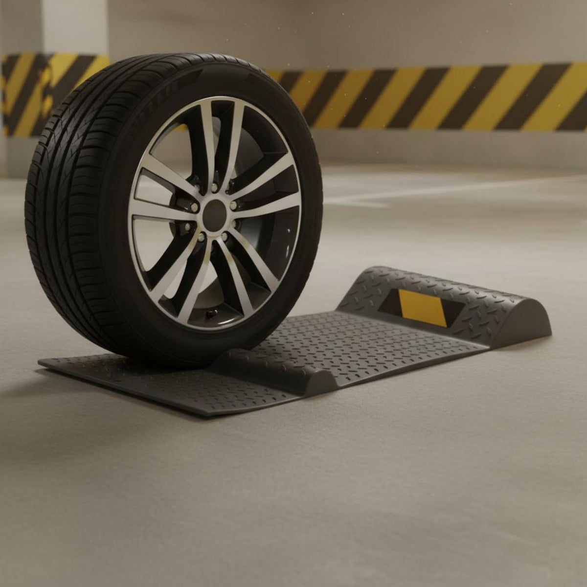 Non-Slip Surface Car Tire Stop Block All-Weather Garage Wheel Stopper Wear-Resistant for Truck Drivers, RV Owners, Driveway