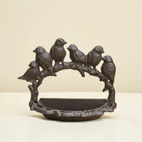 Cast Metal Avian Feeder Long-Lasting Bird Feeder with Basin Elegant for Balcony