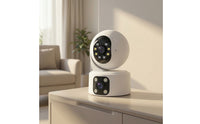 Two-Way Audio Twin-lensLens Camera Color Indoor Camera 1080p Real-Time Monitoring for Homeowners, Parents, Pet Owners
