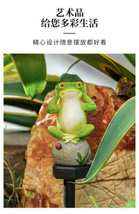 Solar Powered Frog Garden Light with Animal Shape for Outdoor Decoration