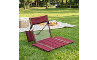 Padded Folding Lounge Chair Breathable Beach Chair with Side Pocket Portable Foldable Lounger Comfortable for Beachgoers, Campers, Camping, Park, Picnic