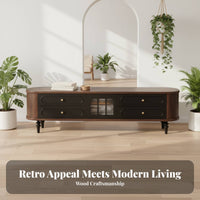 2 Pieces TV Stand and Coffee Table Combo Walnut Color Finish TV Stand and Coffee Table Set centralera Modern design Media Console for Living Room