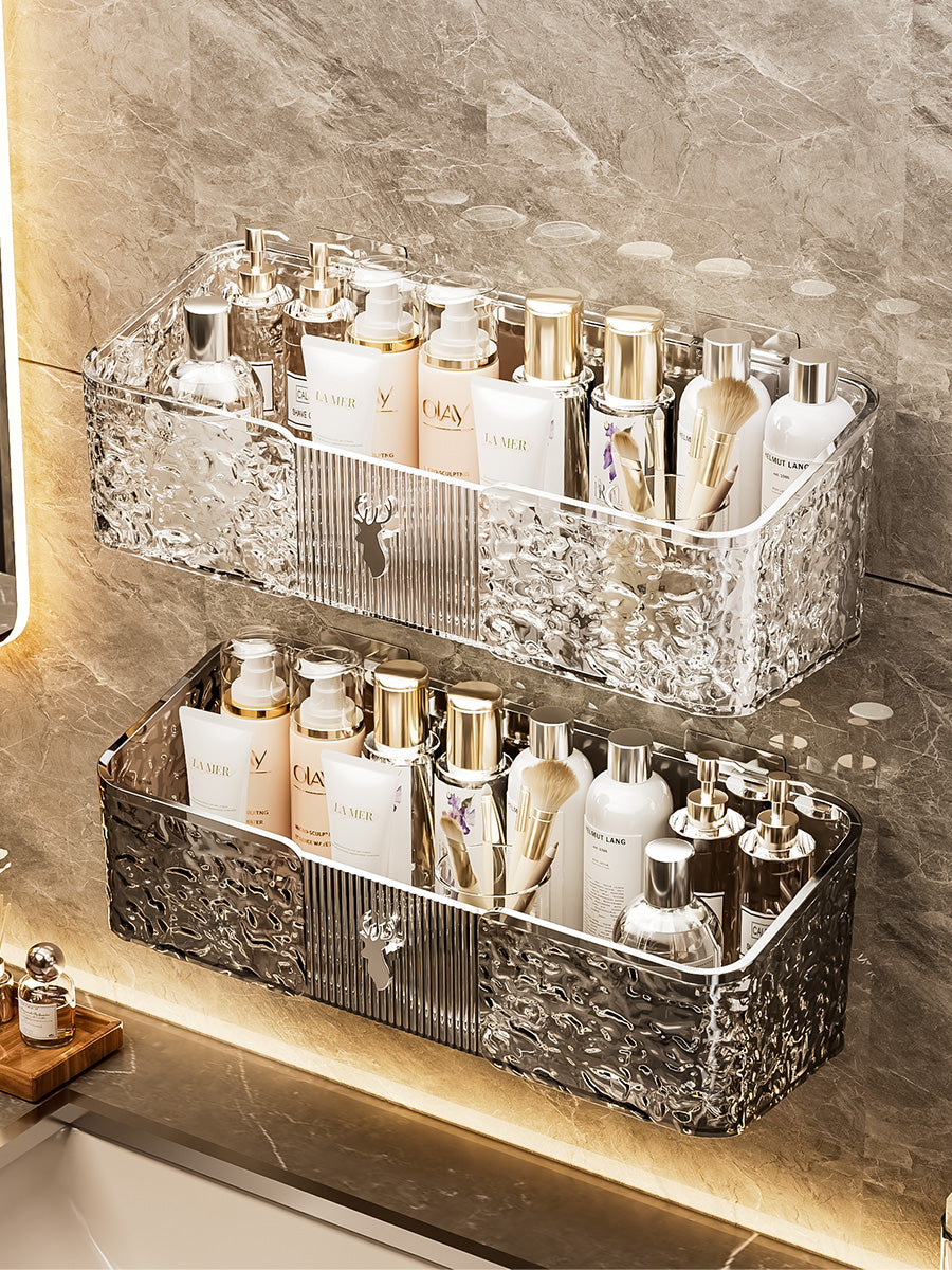 轻奢卫生间置物架壁挂免打孔洗漱台收纳架浴室厕所洗手台各种神器
