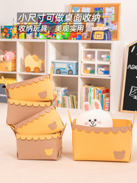 宝宝衣柜收纳神器可折叠衣服筐脏衣篮儿童玩具整理箱布艺盒子ins 咖色中号 柔韧毛毡 轻便柔软