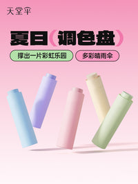 天堂伞防晒防紫外线太阳伞遮阳伞轻小巧便携折叠晴雨伞女两用男生 甘酪白★反向设计★有效降温