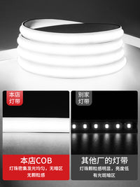 led灯带220v防水超亮自粘线形灯家用客厅吊顶氛围彩COB户外软灯条 中性光 【3米装】进口级超亮COB雾光感★每10cm任剪+无痕自粘胶