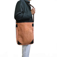 Genuine Leather Straight Cylinder Tool Bag for Electricians, Welders, Carpenters, Repairmen, and Masons