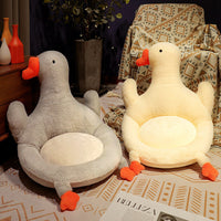 Cute White Goose Seat Cushion for Office, Dorm, Floor