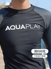 AquaPlay安泊来泳衣男泡温泉防晒泳裤套装潜水服长袖分体水母衣