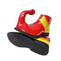 Black Rubber Sole Curled Toe Clown Shoes Synthetic Upper Pointed Toe Clown Shoes Glossy for Stage