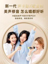 乐毒K歌音响话筒麦克风一体蓝牙音箱礼物家用唱歌神器家庭户外KTV