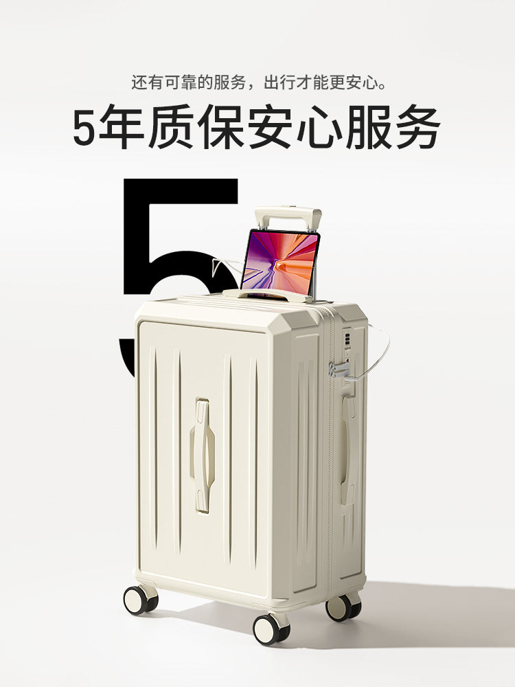 行李箱女2025新款拉杆箱大容量20寸24旅行登机密码皮箱子男生小型 薄荷绿-加厚耐用拉链款 20寸（便携杯架+USB-C双充电接口）