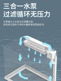 森森金鱼缸客厅小型超白玻璃免换水生态造景桌面智能一体式水族箱
