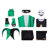 Jester Costume with Mask Pointed Jester Costume Cosplay for Carnival, Cosplayers