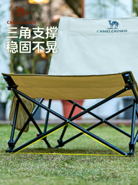 骆驼户外折叠躺椅办公午休折叠床露营椅折叠椅野营椅子沙发午睡床 【四档调节】坐躺加宽两用椅-卡其色，174CJ42621