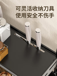 高度可调特厚厨房置物架台面调味料储物架收纳架家用调料品置物架 枪灰【双层-40cm】可调节层距