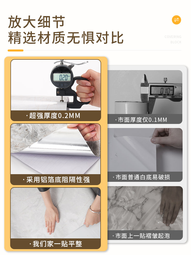 厨房防油贴纸墙面防火耐高温加厚自粘防水油烟墙壁瓷砖专用墙贴纸