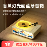 联想生态品牌异能者蓝牙音箱黑胶香薰音响夜灯家用桌面礼物女生新 樱花粉 八音盒香薰黑胶蓝牙音响B01